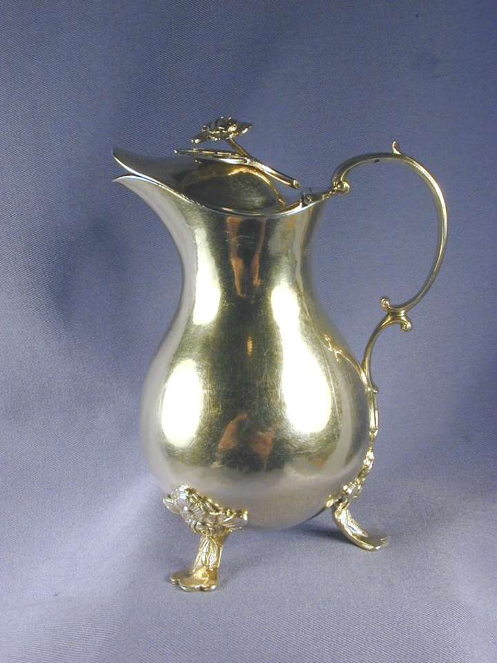 18th century Russian silver-gilt pear shaped cream jug
